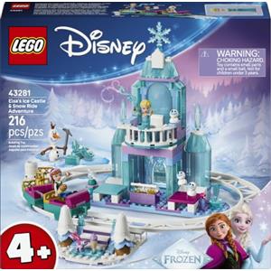 LEGO Disney Princess Castello di Ghiaccio di Elsa sulla Neve 43281 | Giochi per bambini e bambine da 4 anni, casa delle bambole, mini bamboline di Anna ed Elsa e Olaf, idea regalo, 216 pezzi
