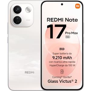 Xiaomi REDMI Note 17 Pro Max 5G, Smartphone 8+256GB, Cloud Blush, Batteria 9210mAh | Snapdragon® 6 Gen 5, Fotocamera OIS 50MP, HyperCharge 100W, Resistenza IP66/IP68, Flagship Display, Xiaomi HyperAI