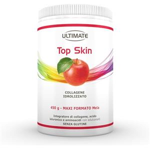 Ultimate Italia - Top Skin Mela - 450g - Integratore di collagene e acido ialuronico per mantenere la pelle giovane e supportare cartilagini, legamenti e tendini
