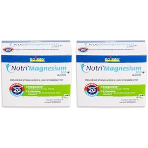 Boiron Nutri'Magnesium 300+ - Magnesio e Vitamine B E, Gusto Agrumi, 2x20 Bustine | integratore alimentare, energia, sport, muscoli, affaticamento, stress fisico, senza glutine e lattosio, adatto ai vegani