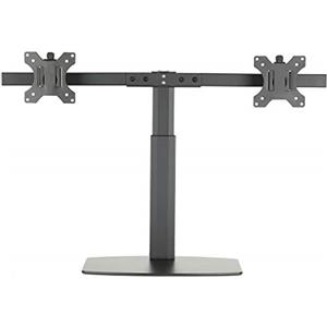 Ewent EW1538 Supporto monitor con molla a gas a doppio braccio per 2 monitor fino a 27" pollici con base - Supporto per 2 schermi PC TV LED LCD - Girevole, inclinare e ruotare, nero