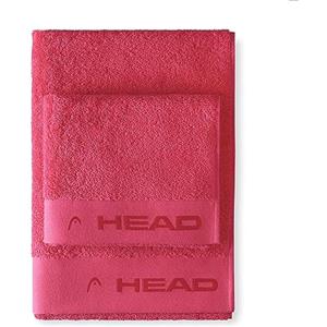 Osama Home HEAD Dynamic - Asciugamani Bagno Viso e Bidet in Spugna di Puro Cotone 100% Certificato, Set Asciugamani Bagno 50x100 cm e 40x50 cm anche come Asciugamano Palestra, Morbido e Assorbente, Rosa Fuchsia