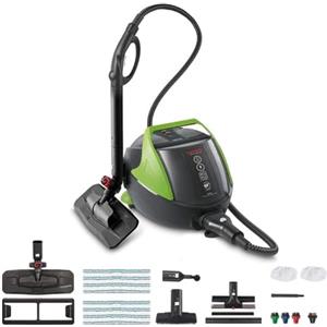 Polti Vaporetto Pro 95 Turbo Flexi, Pulitore a Vapore con Caldaia | Pressione 5 Bar, Potenza 1100 W, Autonomia Illimitata, Made in Italy, Funzione Eco, 14 Accessori Inclusi, Nero e Verde