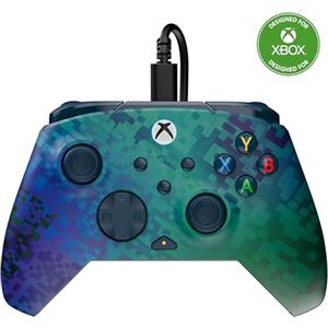 Turtle Beach Rematch Advanced Glitch Green Controller da gaming con cavo per Xbox e PC. Con licenza per Xbox con pulsanti rimappabili, grilletti sensibili e comandi audio