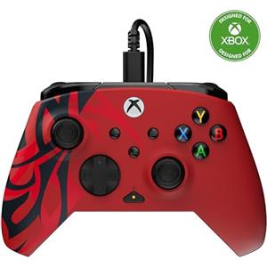 Turtle Beach Rematch Advanced Spirit Red Controller da gaming con cavo per Xbox e PC. Con licenza per Xbox con pulsanti rimappabili, grilletti sensibili e comandi audio