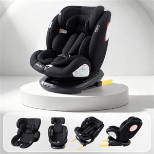 GLOKID seggiolino auto Isofix 360°Girevole Seggiolino Auto 0-36 Kg Gruppo 0/1/2/3, Regolabile in Altezza (Black)