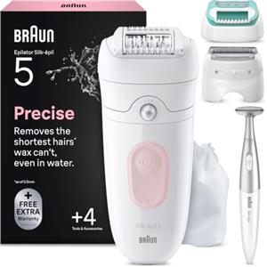 Braun Silk-Épil 5 Epilatore Elettrico Donna, Accessori, 5-251 Rosa Flamingo | Rasoio Elettrico Donna Impermeabile, Custodia, Testina Radente, Cappuccio Regolatore e Prime Epilazioni, Rifinitore Bikini