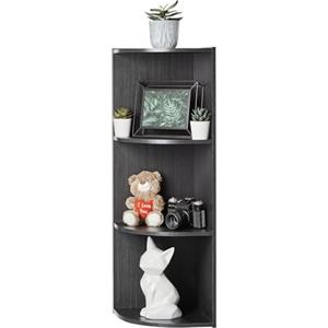 Iris Ohyama Mobile, Libreria, Scaffale Angolare da Parete in Legno, 3 Livelli, Nero, Polivalente, Modulare, Aperto, Per Soggiorno, Ufficio, Camera, Libri, CD, Decorazioni, Montaggio Facile, CX-3C