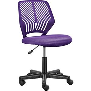 Yaheetech Sedia Ufficio Scrivania Senza Braccioli Altezza Regolabile Viola | Ruote Girevole a 360°, in Rete Traspirante, Funzione Dondolo, Altezza Regolabile, per Camera Lavoro Studio e Gaming