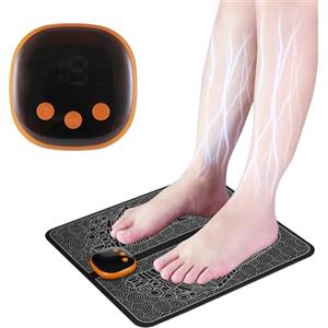 JIZZU EMS Massaggiatore Piedi Portatile, 8 Modalità e 19 Intensità Massaggiatore Plantare per Alleviare il Dolore Plantare, Migliorare la Circolazione, Rilassamento Muscolare