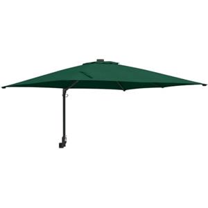 vidaXL Ombrello da Giardino Verde 248,5 x 247,5 x 160 cm, Parasol da Giardino, montabile a Muro, Resistente UV, Tenda Regolabile, Ombrello Moderno, per Patio