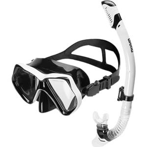 arena Set Maschera e Boccaglio Adulti, Maschera Snorkeling Unisex, Maschera Mare, Boccaglio Snorkeling con Tecnologia Anti-Infiltrazione, Tubo Flessibile con Valvola Spurgo, Silicone Ipoallergenico
