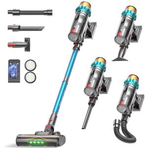 UNINELL HOME Aspirapolvere Senza Fili 600W/50kPa/70Min Per Animali/Tappeti | Scopa elettrica senza fili: antigroviglio, autoportante, display OLED, luce verde per tappeti, peli di animali e pavimenti