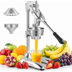 wowspeed Spremiagrumi Manuale Professionale Spremi Melograno a Leva, Commerciali Spremi Lime, Robusto Spremiagrumi per Arance Limoni Melograno Pompelmi, Argento