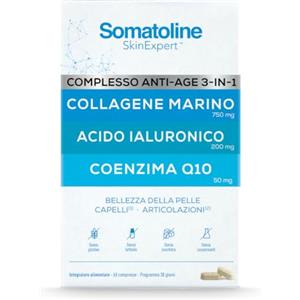 Somatoline SkinExpert Granions by Somatoline Collagene Acido Ialuronico e Q10 45 Compresse | Collagene Marino 750 mg, Acido Ialuronico 200 mg, Coenzima Q10 50 mg, Elicriso, Selenio, Manganese, 45 Compresse