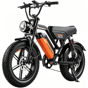 AVDLEU Bicicletta elettrica per adulti 16/20 pollici, bicicletta elettrica da uomo con batteria rimovibile 36 V/48 V 12,8/15.6 Ah, Fat Bike elettrica 16" x 3.0/4.0, doppia sospensione, freni a doppio
