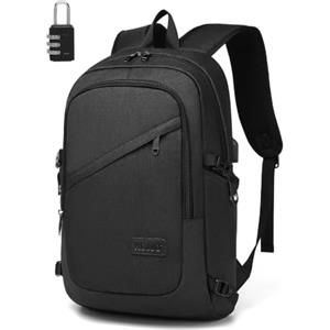 KONO Zaino Porta PC 15,6 Pollici, Zaino da Lavoro Uomo con Lucchetto | Leggero con Porta USB, Zaino PC Impermeabile per Università, Zaino da Viaggio e Scuola per Adolescenti, Studenti e Lavoratori