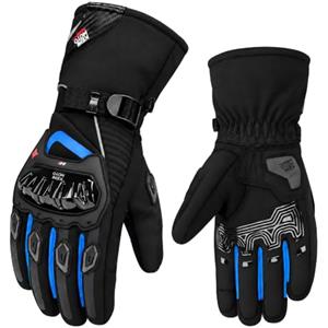 KEMIMOTO Guanti Moto Invernali, Guanti da Moto Termici Uomo Donna con Touch Screen e Impermeabile Protezione, Adatti da 0°C a 5°C, Ideali per Motociclismo a Ciclismo