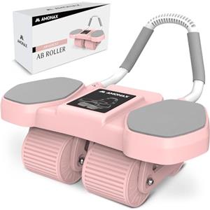 Amonax Ruota Addominali Rotella Rullo Workout Convertibile Multifunzione | Attrezzi con Grande Tappetino per Esercizi di Rollout Abs, Ab Roller Wheel per Allenamento di Forza Fitness per Casa Palestra