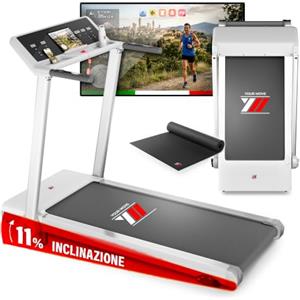YM Tapis Roulant Salvaspazio 16 km/h, Marchio Italiano, Inclinazione, APP Compatibili, Pieghevole, Ampia Superfice, 2 Sistemi Controllo (TASTI + GESTUALE) Brevettato, NEXT 4000 Your Move