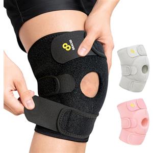Bracoo Ginocchiera Ortopedica Regolabile in Neoprene - Tutore Ginocchio per Menisco, Artrite e Tendinite - Supporto Sportivo Fascia Ginocchio per Corsa, Uomo Donna, KS10, Nero
