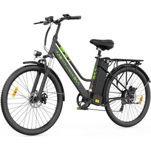 ZAZAWORK Bici Elettrica Urbana 250W | Batteria 36V 20Ah, Autonomia fino a 120km, Cambio 7 Velocità, Freni a Disco, Display LED, Telaio in Acciaio per Altezze 165-195 cm (nero)