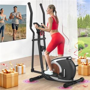 Neezee Ellittica da casa con 16 livelli di resistenza magnetica regolabile | Macchina ellittiche professionale per casa ultra-silenziosa con display LCD, capacità di carico 130 kg