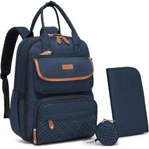 KONO Zaino Fasciatoio Neonato per Pannolini Grande Capacità Mamma Papà | Borsa Passeggino con 18 Tasche, Portaciuccio Rimovibile, Cinghie per Passeggino, Tasche Termiche, per Maternità e Viaggio