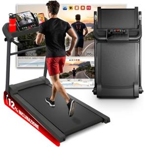 YM Tapis Roulant Salvaspazio 12 km/h, MARCHIO ITALIANO, Inclinazione, Tappeto Corsa MAXI, Pieghevole, Telaio Rinforzato, Elettrico, Display e Supporto Tablet, Your Move ASSISTENZA e GARANZIA ITALIA