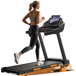 UMAY Tapis Roulant Salvaspazio con Inclinazione | Tapis Roulant Elettrico 12KM/H, Tapirulan Pieghevole con Motore da 3.0 HP, 160KG