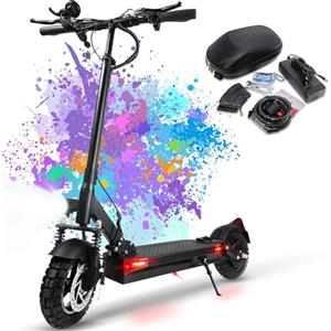 JOYOR Monopattino Elettrico, autonomia 50-90 km, 48/60V 13/18Ah, portata 150 kg, doppio ammortizzatore, freni a disco anteriori e posteriori, monopattino elettrico pieghevole per adulti