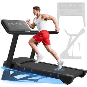 Cowmew Tapis Roulant con Inclinazione 20%,1-20 km/h 7CV App-Compatibile | Tapis Roulant Pieghevole con Ampia Superficie di Corsa, Carico 200KG, Display LCD, Sensore di Pulsazioni per Casa