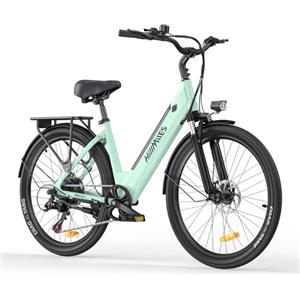 HillMiles Bici Elettrica Per Adulti Da 26", 7 Velocità Bicicletta Elettrica da 36V 13Ah Batteria Rimovibile, 25km/h & Autonomia di 80-100km E-bike Per Pendolari Urbani, IP65 impermeabile