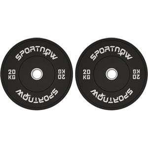 SPORTNOW Set Dischi Palestra Olimpico da 2x5/10/20 kg con Foro Ø50 mm | Dischi Pesi, in Gomma, per Manubri Bilancieri, Allenamento Fitness per Palestra Casa