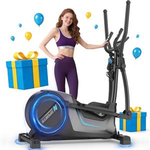 Neezee Ellittica 3 in 1, 16 Livelli di Resistenza, Volano 8 kg per Casa | Ellittica Ultra Silenziosa con Passo da 42cm, Carico 150KG, Sensori di Pulsazioni, Display LCD, Supporto per Dispositivi