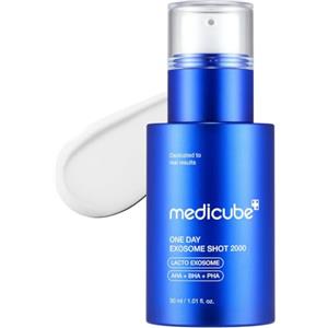 medicube Exosome Shot Zero 2,000 PPM Spicule Facial Serum | Siero Booster Liquido, Esosomi, AHA+BHA+PHA, Cura dei Pori, Cellule Morte e Texture della Pelle, Skincare Coreana, 30ml