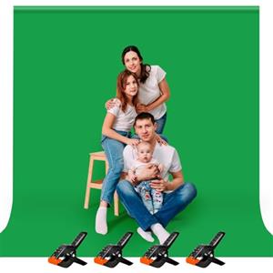 Heysliy Heysily Green Screen Sfondo Fotografico, 3 x 3 m Chromakey Telo Verde Fondale Fotografico del Prodotto, Streaming, YouTube e Produzione Video, Sfondo Portatile e Pieghevole Con 4 Terminali