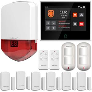 Wolf Guard antifurto allarme casa domestico con touch screen da 7 pollici, sistema di sicurezza intelligente 4G + WiFi con controllo tramite app Tuya (WT4F-01A)