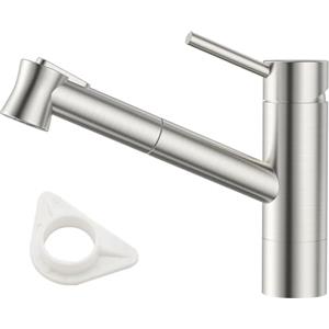 DAYONE Rubinetto da cucina con doccetta estensibile, rubinetto ad alta pressione con 2 docce estraibili, miscelatore girevole a 120 °, per cucina, bar, roulotte