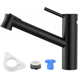 DAYONE Rubinetto da cucina girevole a 360° - Rubinetto da cucina allungabile con bocca alta curva, 2 tipi di getto - Miscelatore ad alta pressione con attacco magnetico - Miscelatore in zinco…