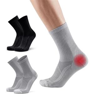 DANISH ENDURANCE Calzini Compressione per Fascite Plantare, Uomo Donna, Fasce Anti-Vesciche per Dolori Caviglia, Calzini Ortopedici per Neuropatia, 2 Paia
