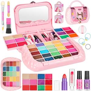 Aomig Trucchi Bambina Set, Borsa per il Trucco Degli Ombretti per Bambini Cat, Regalo Trucchi Bambina Set per il Compleanno di Halloween Carnevale Natale, Bambina Trucco Set per Ragazze 3-8 Anni