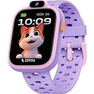 BIGGERFIVE Smartwatch Bambini Bambina 3-14，1,8" Fitness Tracker Orologio | Contapassi, Frequenza Cardiaca, Resistente all'Acqua IP68, Monitor del Sonno, Giochi Puzzle, Musica, video e foto