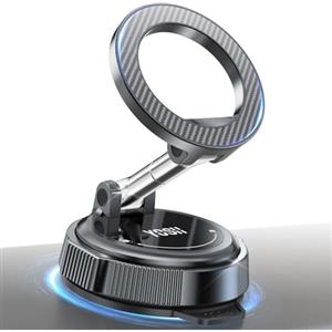 YOSH Supporto Auto per Magsafe, Porta Cellulare Magnetico con Aspirazione Sottovuoto [Magneti N56], Braccio Pieghevole Rotante 360° per Cruscotto e Parabrezza, per iPhone 17-12 Samsung Pixel