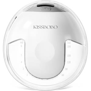 KISSBOBO K5 Tiralatte elettrico, 4 modalità, 19 livelli, senza mani, forte potenza di aspirazione 280 mmHg, aiuta le mamme a produrre più latte(1 pezzo/Bianco)