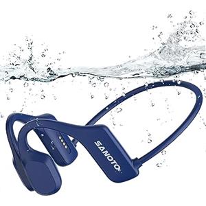 SANOTO Cuffie Subacquee per Piscina, Auricolari Conduzione Ossea Bluetooth | Blu, IP68 Waterproof, 8 GB di memoria Mp3 subacqueo per nuoto per Nuoto, Auricolari Sport for Nuoto, Surf, Corsa