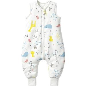 Mosebears Sacco Nanna con Piedini Invernale 2,5 Tog 18-36 Mesi Tutto l'anno Sacco Nanna in Cotone Traspirante per Neonati e Bambini