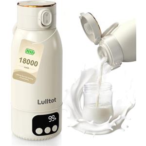 Lulltot Scalda biberon per bambini in viaggio: si riscalda rapidamente | Batteria a lunga durata 18000 mAh, senza fili, portatile, per latte materno e acqua, per viaggi e notte, capacità 500 ml