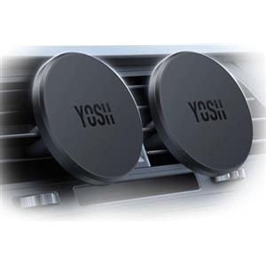 YOSH Porta Cellulare Auto per MagSafe, Supporto Telefono Magnetico Set da 2 | 1s Installazione & Protezione in Gomma Completa, Ultra Stabile con Magneti N55, per iPhone 17-12, Senza Piastra Metallica