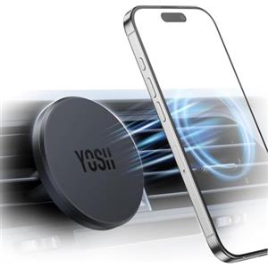 YOSH Porta Cellulare Auto Magnetico per MagSafe, Supporto Telefono Auto | 1s Installazione & Protezione in Gomma Completa, Ultra Stabile con Magneti N55, per iPhone 17-12, Senza Piastra Metallica